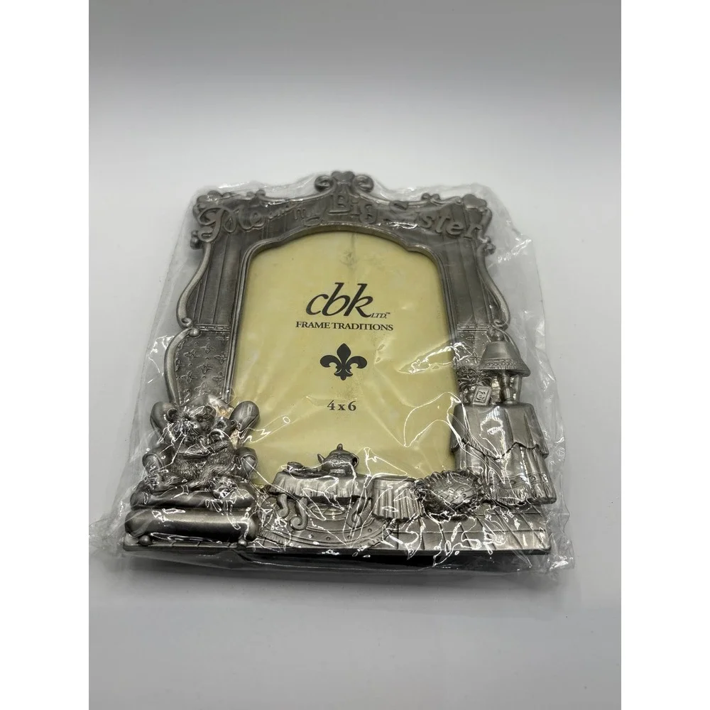CBK LTD Me & My Big Brother Picture Frame Kids 4x6 Silver Teddy Bear Tea Party